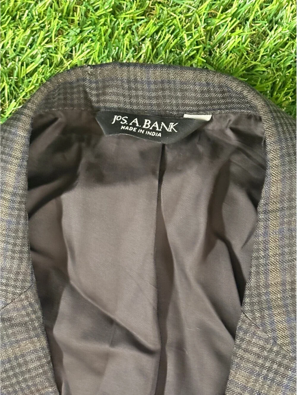 Jos. A. Bank Men's Brown Plaid Sport Coat Blazer Size 42R